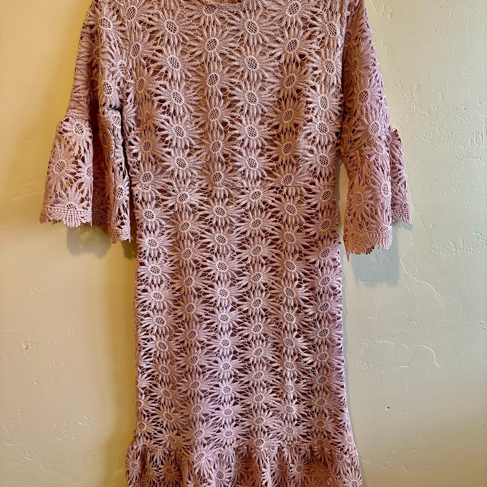 Orange Creek Floral Lace Mauve Dress